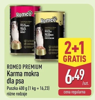 Karma mokra dla psa Romeo Premium promocja w Aldi