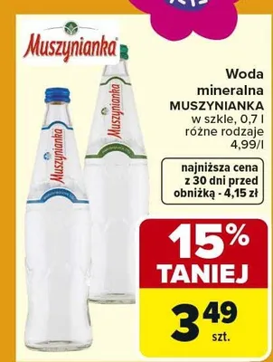 Woda mineralna w szkle różne rodzaje promocja w Carrefour