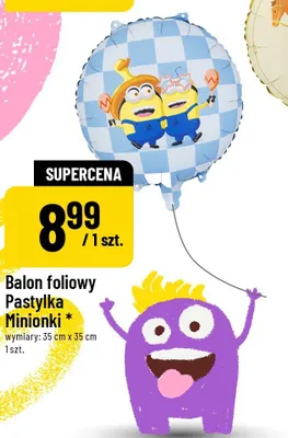 Balon foliowy Pastylka Minionki 35x35cm promocja w POLOmarket