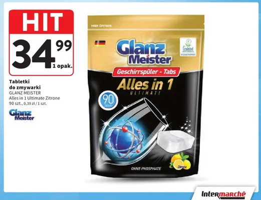 Tabletki do zmywarki Glanz Meister Alles in 1 Ultimate Zitrone promocja w Intermarche