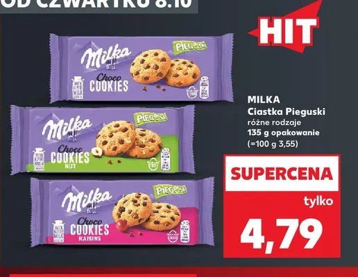 Ciastka Pieguski Choco Cookies Milka promocja w Kaufland