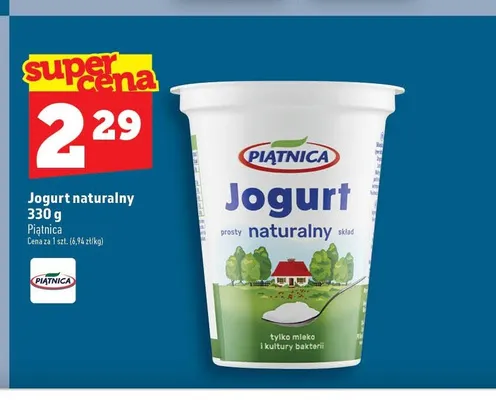 Jogurt naturalny Piątnica promocja w TOPAZ