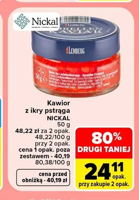 Kawior z ikry pstrąga Nickal promocja w Carrefour