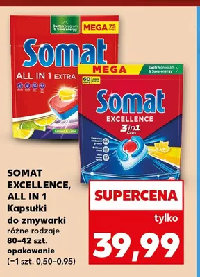 Kapsułki do zmywarki Somat Excellence All in 1 promocja w Kaufland