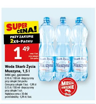 Woda Skarb Życia Muszyna gazowana promocja w Twój Market