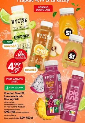 Sok Wycisk różne rodzaje promocja w Żabka