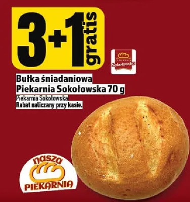 Bułka śniadaniowa Piekarnia Sokołowska 70g promocja w TOPAZ