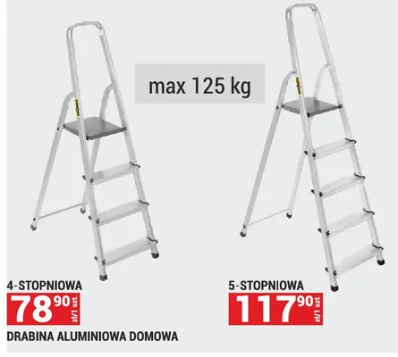 DRABINA ALUMINIOWA DOMOWA 4-STOPNIOWA promocja w Merkury Market