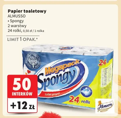 Papier toaletowy Almusso Spongy 2 warstwy promocja w Intermarche