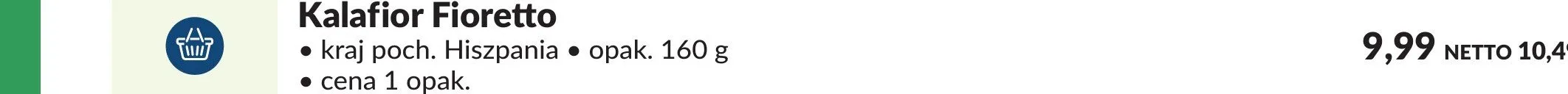 Kalafior Fioretto promocja w Makro