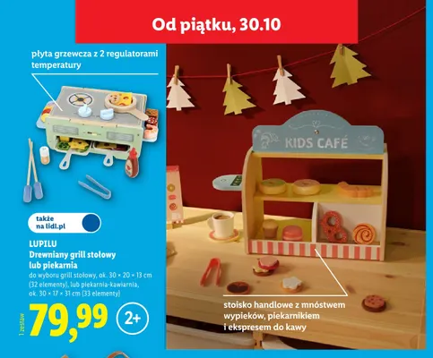 Drewniany grill stołowy Lupilu 30x20x13 cm promocja w Lidl