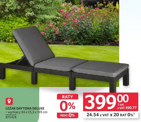 Leżak Daytona Deluxe 65x25,5x195cm 875428 promocja w Selgros