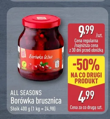 Borówka brusznica All Seasons promocja w Aldi