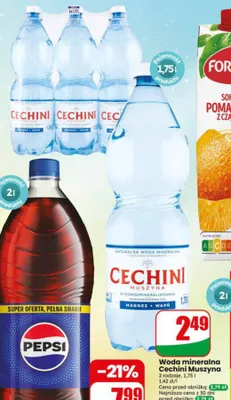 Woda mineralna Cechini Muszyna promocja w Dino