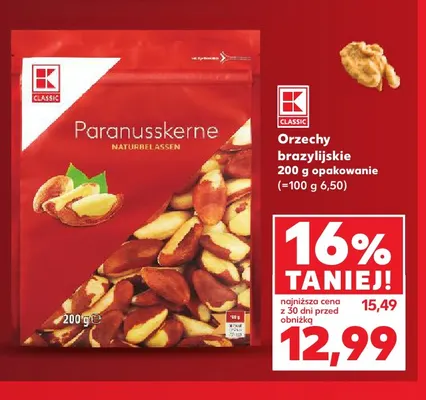 Orzechy brazylijskie K-Classic promocja w Kaufland