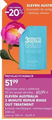 Kuracja nawilżająca i wzmacniająca 3 minute repair rinse out treatment promocja w Super-Pharm