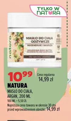 Masło do ciała Argan Natura promocja w Drogerie Natura