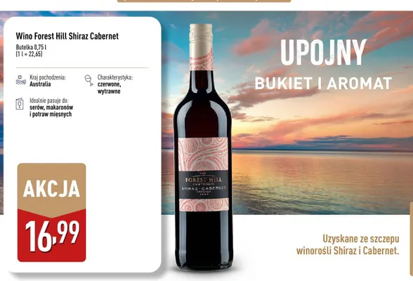 Wino Forest Hill Shiraz Cabernet promocja w Aldi