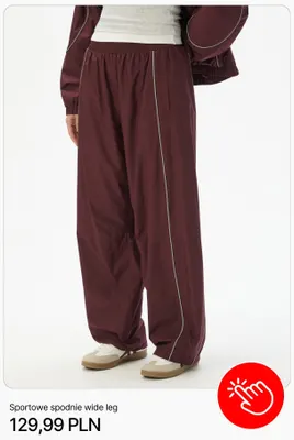 Sportowe spodnie wide leg Cropp promocja w Cropp