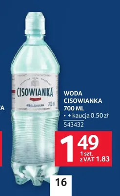 Woda niegazowana Cisowianka promocja w Selgros