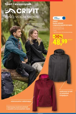 Kurtka softshell z kapturem damska Crivit promocja w Lidl