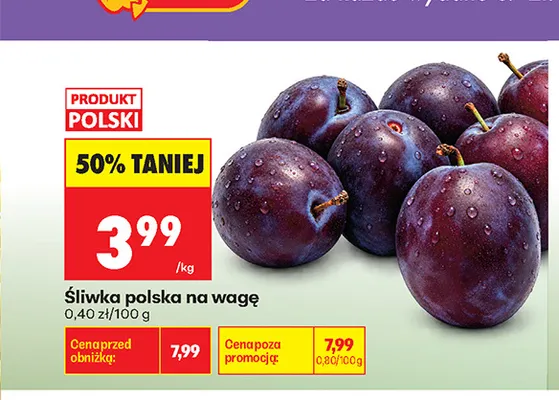 Śliwki polskie promocja w Biedronka