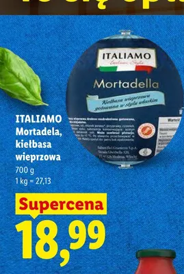 Mortadela kiełbasa wieprzowa Italiamo promocja w Lidl