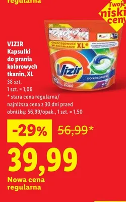 Kapsułki do prania kolorowych tkanin Vizir XL promocja w Lidl