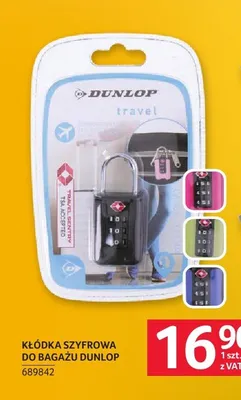 Kłódka szyfrowa do bagażu Dunlop promocja w Selgros