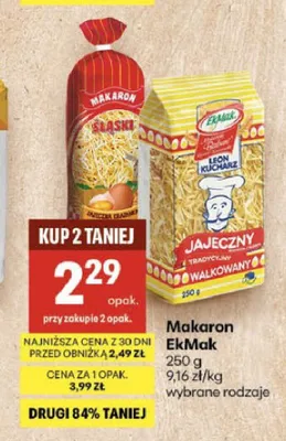 Makaron jajeczny EkMak promocja w Delikatesy Centrum
