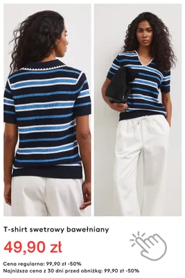 T-shirt swetrowy bawełniany promocja w Medicine