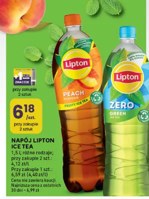 Napój Lipton Ice Tea Peach promocja w Stokrotka