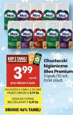 Chusteczki higieniczne promocja w Delikatesy Centrum