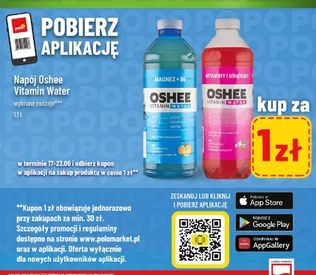 Napój Oshee Vitamin Water Witaminy i minerały promocja w POLOmarket