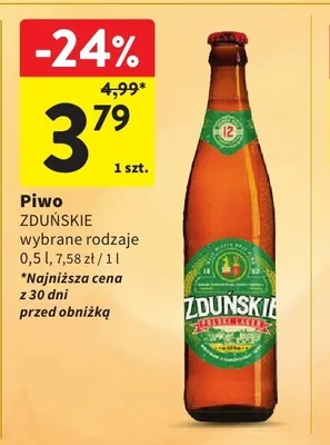 Piwo Zduńskie Polski Lager promocja w Intermarche
