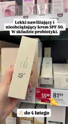 Krem SPF 50 nawilżający i nieobciążający z probiotykami promocja w Rossmann