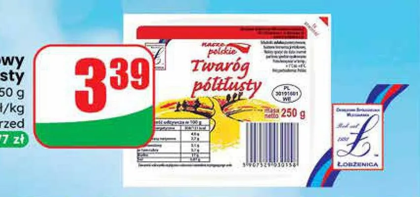 Ser twarogowy półtłusty promocja w Dino