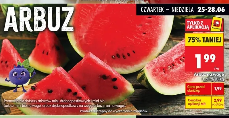 Arbuz na wagę promocja w Biedronka