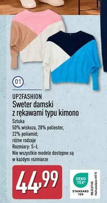 Sweter damski z rękawami typu kimono promocja w Aldi