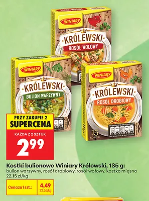Kostki bulionowe Winiary Królewski bulion warzywny promocja w Biedronka