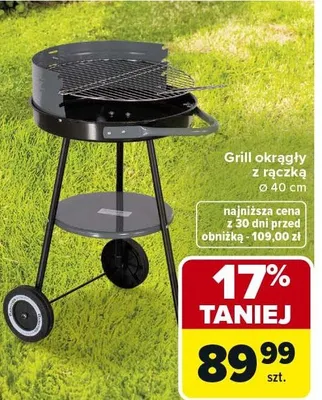 Grill okrągły z rączką promocja w Carrefour