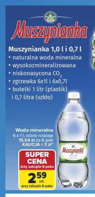 Woda mineralna Muszynianka 6-pak 1 l promocja w Carrefour