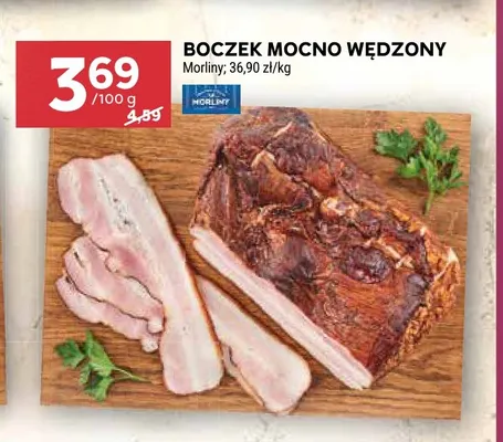 Boczek mocno wędzony Morliny promocja w Stokrotka