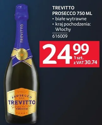 Prosecco Trevitto 750ml białe wytrawne kraj pochodzenia: Włochy promocja w Selgros