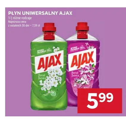 Płyn uniwersalny Ajax promocja w Stokrotka