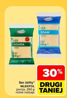 Ser żółty Edam Mlekpol promocja w Carrefour Market