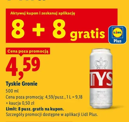 Piwo Tyskie Gronie promocja w Lidl