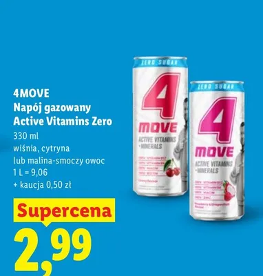 Napój gazowany Active Vitamins Zero wiśnia promocja w Lidl