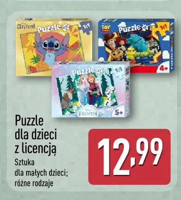 Puzzle dla dzieci z licencją dla małych promocja w Aldi