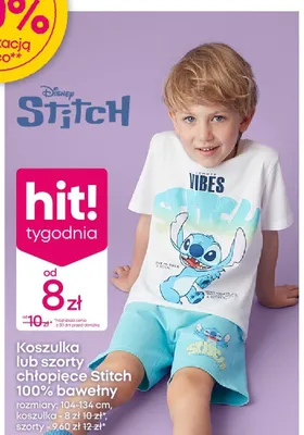 Szorty Stitch chłopięce 100% bawełny promocja w Pepco